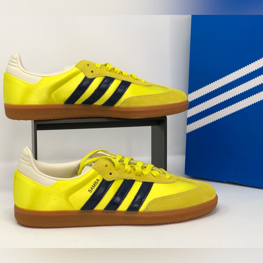 Adidas Women’s Samba OG Shock Yellow Night Indigo JI2594 - Size 10.5 - Picture 14 of 14